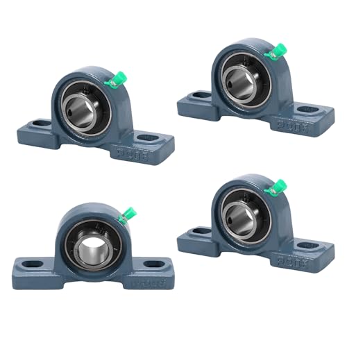 4 Pack UCP205-16 Pillow Block Bearing - Pack of 4 Mounted Pillow Block Bearings - 1" Mounted Pillow Block Chrome Steel Bearings Solid Cast Iron Base - Self Alignment - style: UCP205-16