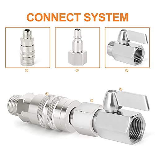 GASHER 2PCS 1/2-Inch Male Industrial Coupler, 1/2 Basic Flow Quick Connect Air Coupler - size: 1/2" MNPT x 1/2" Flow