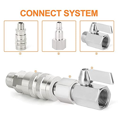 GASHER 2PCS 1/2-Inch Male Industrial Coupler, 1/2 Basic Flow Quick Connect Air Coupler - size: 1/2" MNPT x 1/2" Flow