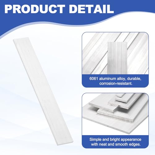 uxcell Square Aluminum Flat Bar with Gloves 0.08"x1.8"x10"/2x45x254mm 2Set - size: 0.08" x 1.8" x 10"/2 x 45 x 254mm