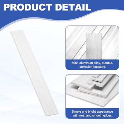 uxcell Square Aluminum Flat Bar with Gloves 0.08"x1.8"x10"/2x45x254mm 2Set - size: 0.08" x 1.8" x 10"/2 x 45 x 254mm