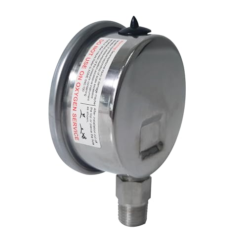 HFS(R) Vacuum Pressure Gauge -30 inHg to 150 PSI, Liquid Filled 2.5" Dial - size: -30inHg - 0 - 150PSI, style: Oil Gauge 2.5" (316SS)