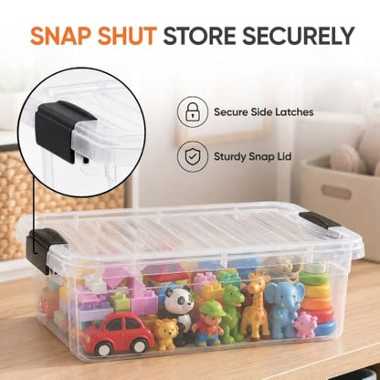 Superio 4.5 Quart Clear Plastic Storage Containers with Lids, Stackable Organizer Bins, BPA-Free Storage Boxes for Home, Office, Dorm & Classroom, 1 Pack - size: 4.5 Quart