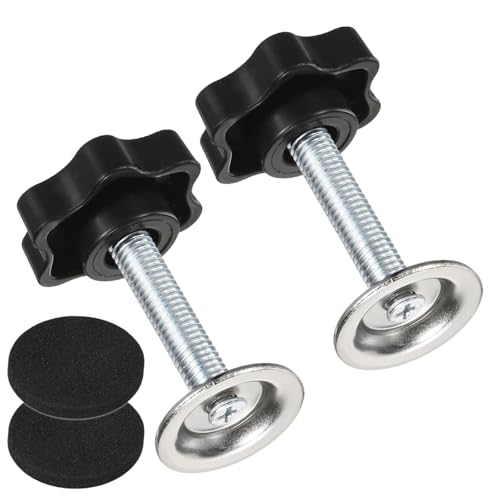 M METERXITY 2-Pack Star Handle Hand Screws, M8x35mm Carbon Steel Thread Star Clamping Knobs with Screws, Pressure Plate and Rubber Pad for Woodworking/Mechanical Equipment [Black] - size: M8 x 35mm