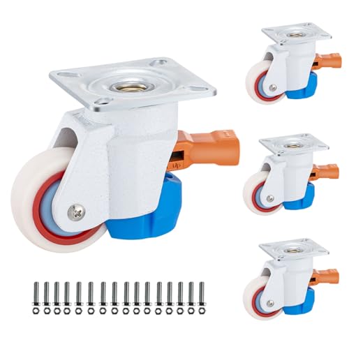 Leveling Casters Wheels Set of 4, Heavy Duty 580LBS Load, 1.5 Inch