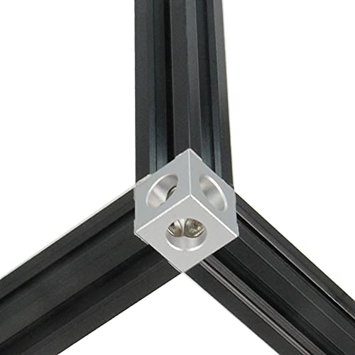 8PCS Silver Corner Bracket Cube (20x20x20mm) for 6mm Slot Aluminum Extrusion Profile 2020 Series (Cube Corner-Silver-8PCS) - style: Cube Corner-Silver-8PCS