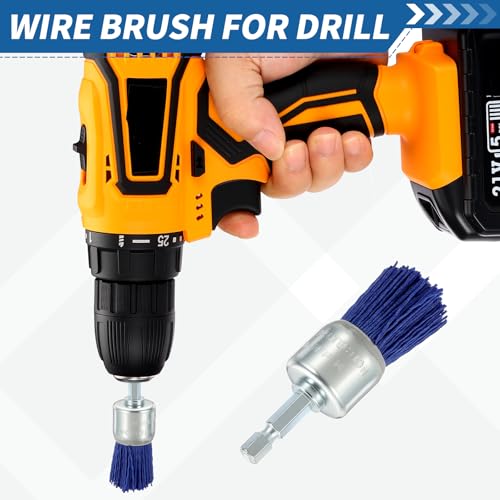 6Pack Wire Brush for Drill Set with 1/4" Hex Shank