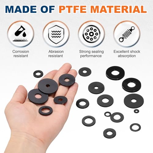 PATIKIL 125 Pcs Nylon Flat Washer M4 4mm ID 12mm OD 1mm THK Black - color: Black, size: 4mm x 12mm x 1mm