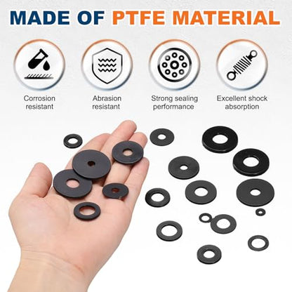 PATIKIL 125 Pcs Nylon Flat Washer M4 4mm ID 12mm OD 1mm THK Black - color: Black, size: 4mm x 12mm x 1mm