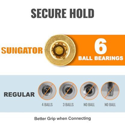 SUNGATOR 15-Pack Brass 1/4" Quick Connect Air Hose Coupler, MNPT Industrial - size: 1/4'' Male, style: 15 Pack