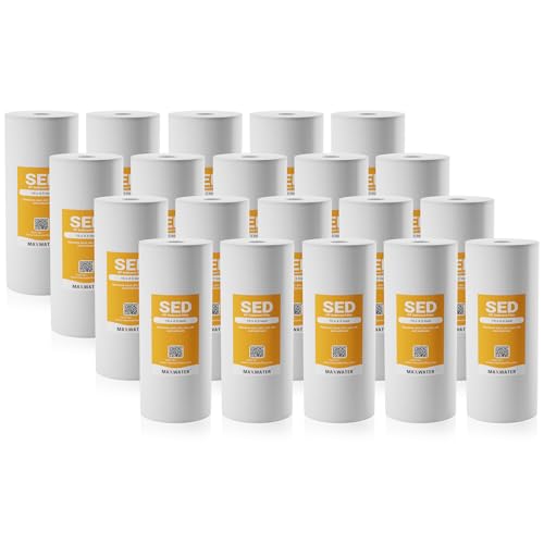 Max Water 10 Micron 10 x 4.5 inch Whole house Sediment Water Filter | Meltblown Polypropylene Well Water Filter Replacement Cartridges for DGD-5005, AP810, SDC-45-1001, GXWH30C, PP10BB (20 Pack) - size: 20, style: 10 Micron