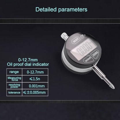 Digital Dial Indicator 0.001mm/0.00005inch 0-12.7mm Test Range - style: 0.001mm