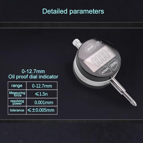 Digital Dial Indicator 0.001mm/0.00005inch 0-12.7mm Test Range - style: 0.001mm