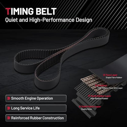 BDFHYK TKH-002 Engine Timing Belt Kit with Water Pump Compatible with Honda Accord Crosstour Odyssey Pilot Ridgeline, Compatible with Acura TL RL TSX ZDX RDX MDX 3.0L 3.2L 3.5L 3.7L V6 for TCKWP329 - size: TKH-002