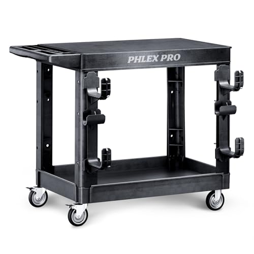 Flat Top Utility Cart, 600LBS Capacity Heavy Duty Flat - color: Black
