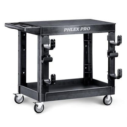 Flat Top Utility Cart, 600LBS Capacity Heavy Duty Flat - color: Black
