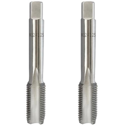 2Pcs M12x1.25 Metric Right-Hand Thread Tapping Tool, Hand Taper & Plug Tap - size: m12x 1.25