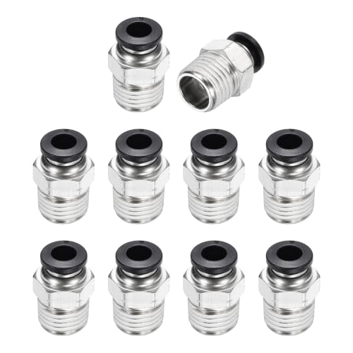 10Pcs Pneumatic Push to Connect Fitting Fit 6mm OD Tube 1/4"MNPT - color: Black, size: 6mm OD x 1/4" NPT