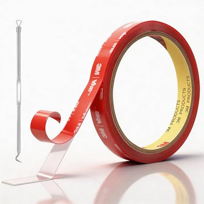3M Clear Double Sided Tape Heavy Duty Made of VHB 4905 1/2 inch x 10 ft Ultra Thin Strong Adhesive for Electronics, Glass, Automotive Emblem Mounting - size: 0.5" × 10 Ft