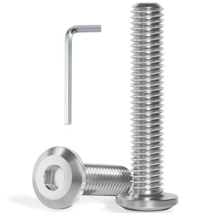VGBUY M6-1.0 x 55 mm 30Pcs Flat Head Hex Socket Cap Screws Bolts,304 Stainless Steel 18-8,Full Thread,Hex Spanner Included (VG30113) - size: M6 x 55-30pcs