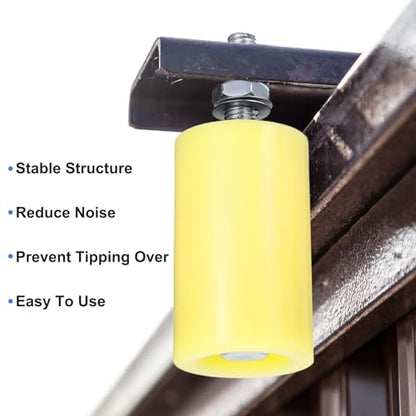 uxcell 4Pcs Slide Gate Guide Roller, 6" Nylon Rollers Gate Support Assembly - color: Yellow, size: 6 Inch