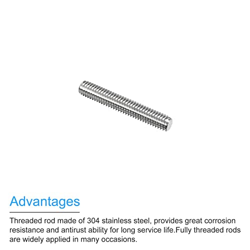 MECCANIXITY Fully Threaded Rod M6 x 35mm 1mm Thread Pitch 304 Stainless Steel Right Hand Threaded Rods Bar Studs 15 Pack - size: M6 x 35mm