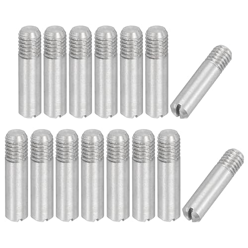 PATIKIL M3 x 12mm Slotted Cylindrical Pin, 15 Pcs 304 Stainless Steel Dowel External Thread Slotted Pin Screw for Home Furniture Cabinet Improvement, Silver Tone - size: M3 x 12mm
