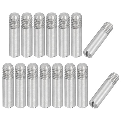 PATIKIL M3 x 12mm Slotted Cylindrical Pin, 15 Pcs 304 Stainless Steel Dowel External Thread Slotted Pin Screw for Home Furniture Cabinet Improvement, Silver Tone - size: M3 x 12mm