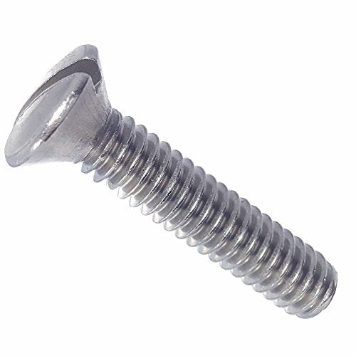 10-24 x 1-1/4" Oval Head Machine Screws, Slotted Drive, Stainless Steel 18-8, Full Thread, Bright Finish, Machine Thread, Quantity 100 By Fastenere - size: 10-24 x 1-1/4" (100Pack)