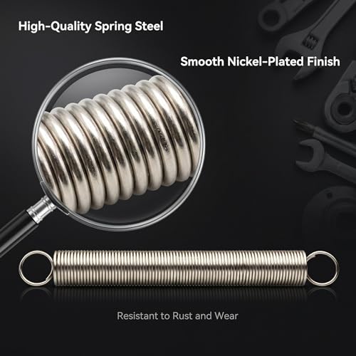 9621 Extension Spring，Spring Steel Construction, Nickel-Plated Finish, Closed Single Loop ，3-Pack