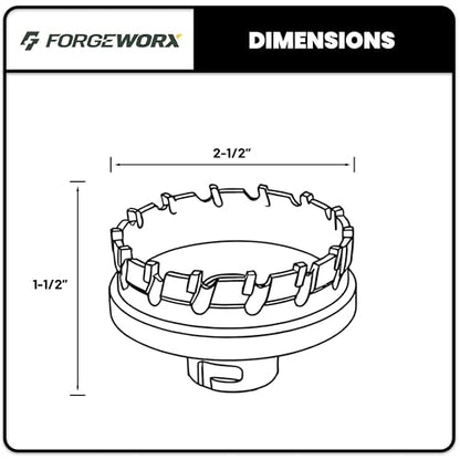 2-1/2 Inch Carbide Hole Saw - Quick Change, Tungsten Carbide Cutting Teeth, Heavy Duty Hole Saw for Electricians and Professionals (2-1/2“ Hole Saw) - size: 2-1/2"