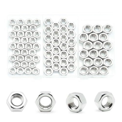 90Pcs 1/4-20 Nut, 5/16-18 Nut, 3/8-16 Nuts, Standard SAE Hex Nuts Kit - size: SAE 1/4 5/16 3/8 Kit---90 Pcs