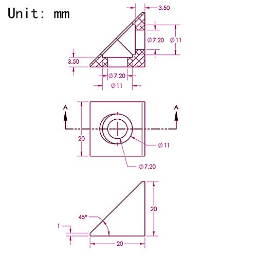 8PCS Black Angle Sharp Corner Bracket Connector for 6mm Slot Aluminum Extrusion Profile 2020 Series (Angle Corner-8PCS) - style: Angle corner 8 pieces