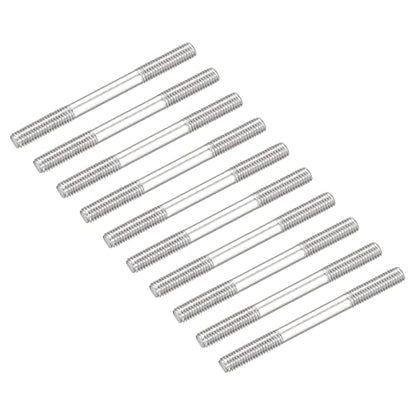 METALLIXITY Double Ended Stud Screws (M5 Thread 60mm Length) 10pcs, 304 Stainless Steel Dual Threaded Rod Bolts - for House Maintenance - size: M5x60mm