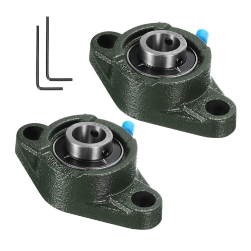 uxcell 2pcs UCFL203-11 Pillow Block Bearings 11/16 inch Bore Self Alignment, Solid Cast Iron Base Mounted Chrome Steel Bearings - size: UCFL203-11