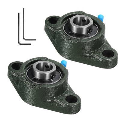 uxcell 2pcs UCFL203-11 Pillow Block Bearings 11/16 inch Bore Self Alignment, Solid Cast Iron Base Mounted Chrome Steel Bearings - size: UCFL203-11