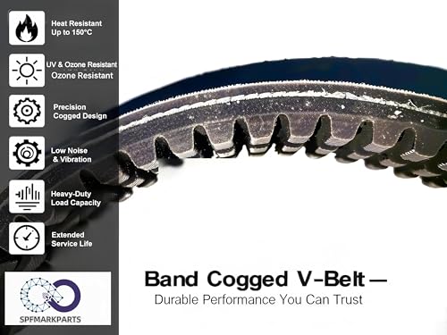 542166629 SPF Floor Saw Drive Belt with 4 Bands 1 1/2" x 46 1/2" Compatible with Husqvarna 542166629 FS6600 FS8400 with 18" 26" and 36" Blades - size: 1 1/2" x 46 1/2"
