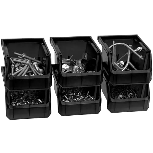 ReadySpace Extra-Small Stackable Plastic Storage Bins, 12-Pack, Black - color: Black, size: Extra-Small, 12-Pack