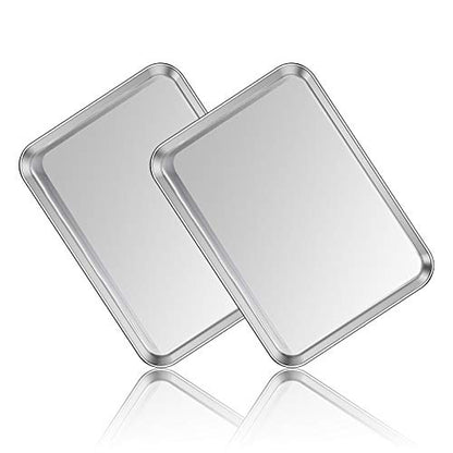 Stainless Steel Baking Sheet Pan Set of 2, Cookie Sheets 16 x 12 x 1 Inch - size: 16 inch