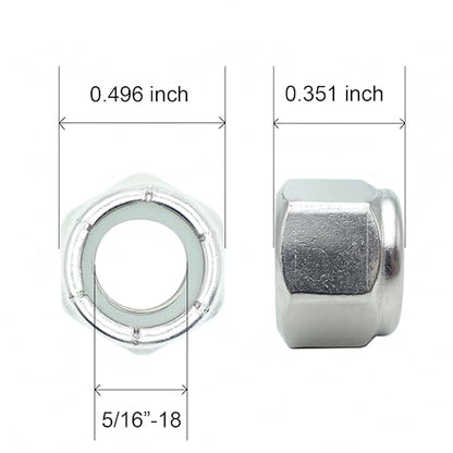 5/16-18 Nylon Insert Lock Nuts 75 Pack, 304 Stainless Steel Hardware Nuts - size: 5/16"-18 (75 Pcs)