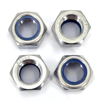 8Pcs M14 x 1.25mm Nylon Insert Hex Lock Nuts, 304 Stainless Steel A2-70 Lock Nuts,Silver Tone - color: Silver, size: M14x1.25
