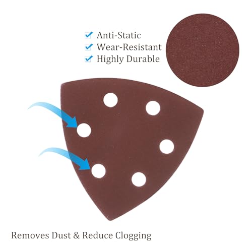50pcs Mouse Sander Detail Sandpaper 800Grit 3-1/2" Triangle - size: 800 grit