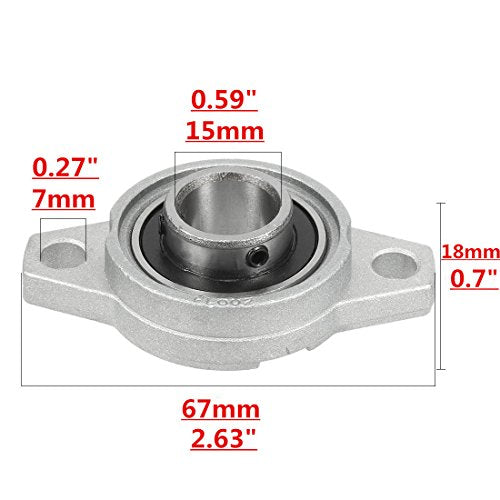 Pillow Block Bearing 4Pcs, 9/16" (15mm) ID Mounted Pillow Block Bearings, Zinc Alloy Steel Mounted Flange Bearing, Self Alignment, KFL002 - size: 9/16"(KFL002)