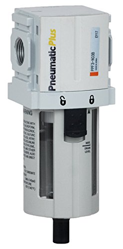 PneumaticPlus PPF3-N02B Compressed Air Filter High Flow 1/4" NPT, 5 Micron - size: 1/4" NPT (High Flow)