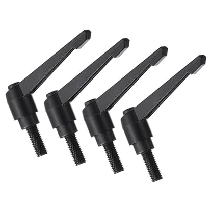 uxcell 4pcs Clamping Lever Handles, M10 x 25mm Black Oxide Carbon Steel Threaded Male Stud, Adjustable Handles Locking Quick Release Ratchet Push Button Bolt Knobs, Black - size: M10 x 25mm