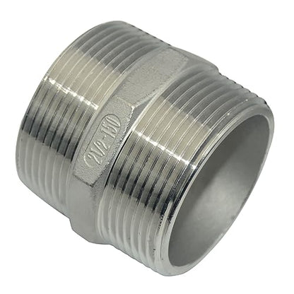 1/8" ~3" NPT Male Threaded Hex Nipple,Stainless Steel 304 Quick Coupler Pipe Fitting (2.5") - size: 2.5 Inch