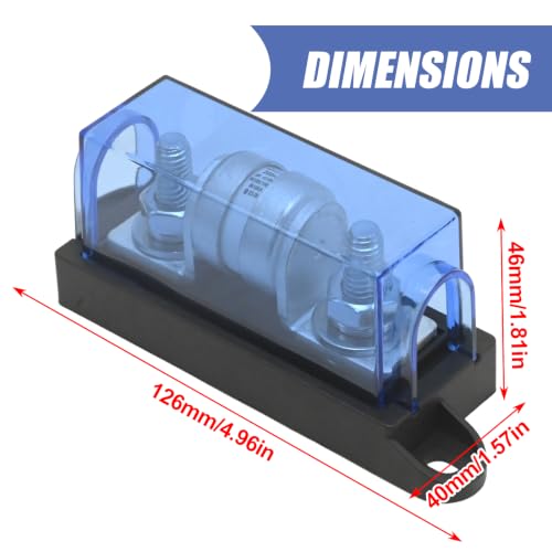 200 Amp Class T Fuse Holder, 150V DC Fuse Block, Suitable for High-Power Applications in Automotive, Marine, and Solar Installations - size: 150V 200A