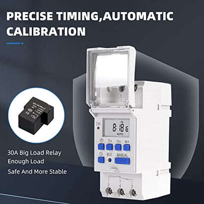 THC15A Digital LCD Electronic Relay Timer Din Rail 2 Wire Weekly 7 Days Programmable Digital Timer Switch Relay Timer Control 110VAC (110v) - color: 110v