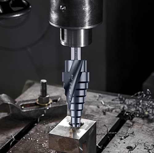 1/4"-3/4" Double Sprial Flute M35 Cobalt Step Drill Bit - size: 1/4"-3/4"(2 Flute)