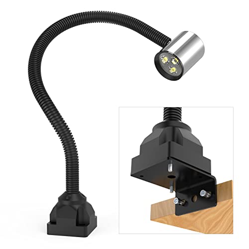 Led Machine Work Light, IP65 Water Proof Flexible Gooseneck Lamp 900 Lumens 120 Volt for Lathe Milling Drill Press Industrial Lighting, Install With Screws - size: Install with Screws